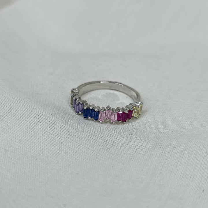 Ladies Dress Ring with coloured Cubic Zirconia
