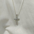 Sterling Silver Chain and Cubic Zirconia Cross