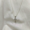 Sterling Silver Chain and Cubic Zirconia Key Pendant