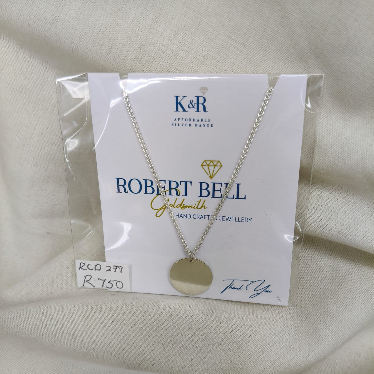 Sterling Silver Chain and Disc