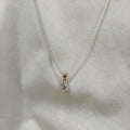 Sterling Silver Chain and Rose Gold Plated Sterling Silver Cubic Zirconia Pendant