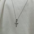 Sterling Silver Cubic Zirconia Cross and Chain