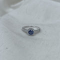 Sterling Silver Engagement Ring with a Blue Cubic 1