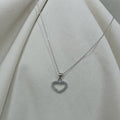 Sterling Silver Heart Shape Cubic Zirconia Pendant and Chain