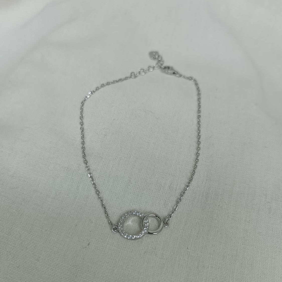Sterling Silver Infinity Bracelet with Cubic Zirconias