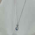 Sterling Silver Infinity Pendant with Coloured Cubic Zirconias and Chain