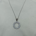 Sterling Silver Pendant with Cubic Zirconias and Chain